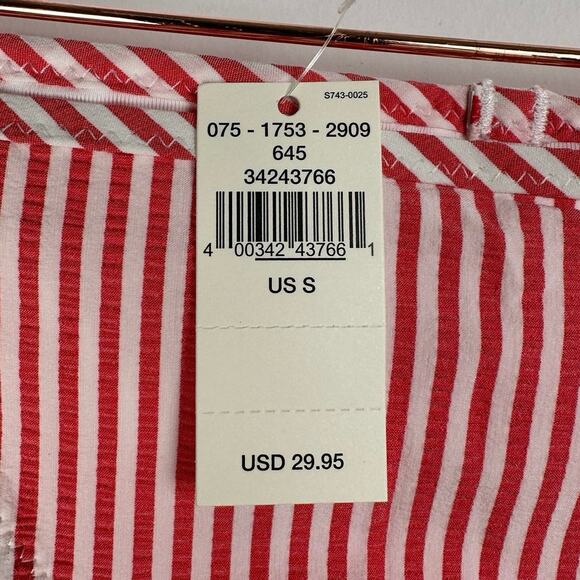 NWT aerie Striped Ruffle Trim Romantic Retro 50s Full Coverage Bikini Bottom - Picture 3 of 9